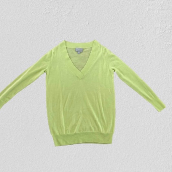 Pure Collection Gassato Cashmere Sweater Lime Green Size NWOT